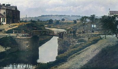 Colourised Photo Of The Cadder Bridge Over Balmore Road With  The Lambhill Stables The Background 1911

