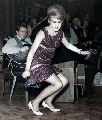 Catherine McLeod The Twist dance runner up in Barrowland Ballroom competition Glasgow 1962
