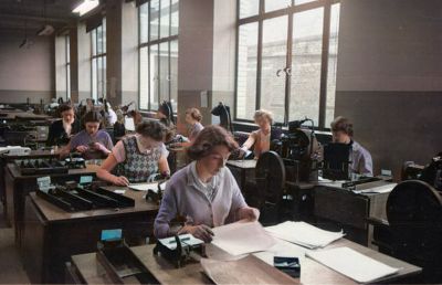 A Room full of Office Workers at Glasgow Corporation 17th October 1953
