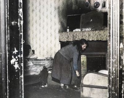 A Single Room, Home to a Family of Seven, in Nicholson Street, Gorbals, let by a Slum Landlord for 27s 6d a Week in Glasgow 1964
