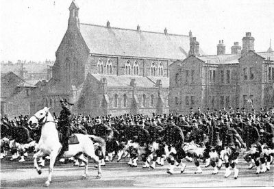 A pic of the Black Watch rehearsing for the annual Royal Tournament at Olympia, taken at Maryhill Barracks, Glasgow 1934.

