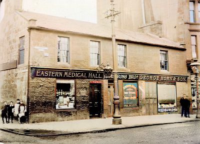 A row of Shops on Great Eastern Road (now Camlachie Street) Glasgow 1900
