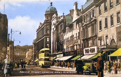 Argyle Street Looking West Glasgow 1940s
