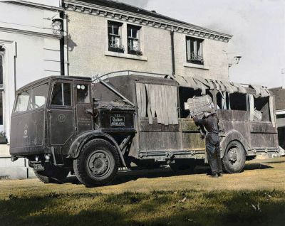 Battery-powered Dustcart belonging to Glasgow Corporation Cleansing Department, Glasgow 1955
