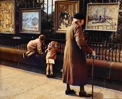 Botanic Gardens Queen Margaret Drive Glasgow Paintings On Display Early 1960s
