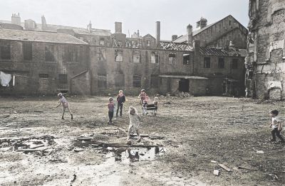 Children playing in a Gorbals Tenement Courtyard Glasgow  1970
