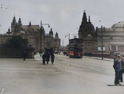 Dumbarton Road during the 1920s, with Kelvingrove Art Gallery and Kelvin Hall seen on the Left and Right of the Photograph 
