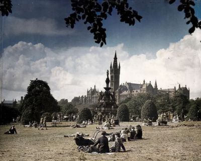 Enjoying The Sun In Kelvingrove Park Glasgow 1945
