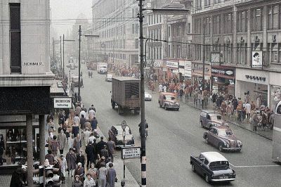 General view over Argyle Street, Glasgow 1960s
