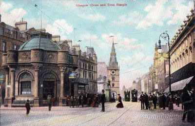 Glasgow Cross Railway Station, and The Tron Steeple.
