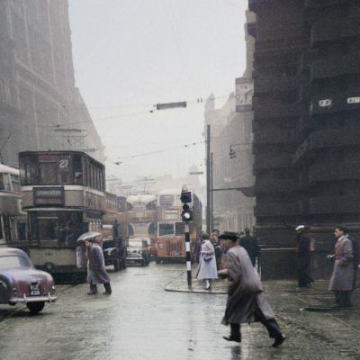 Hope Street, at Waterloo Street, Glasgow 1961
