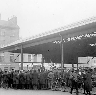 Market scene at The Barras, Moncur Street, Glasgow 1926.

