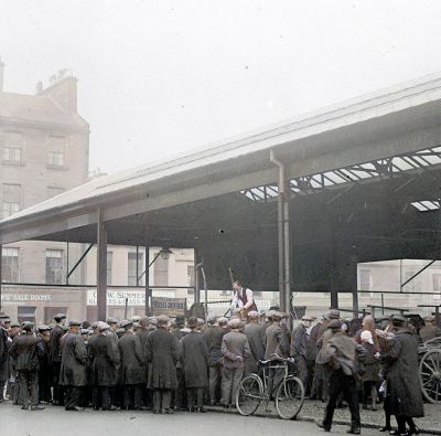 Market scene at The Barras, Moncur Street, Glasgow 1926.
