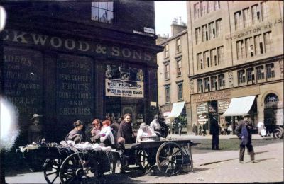 McAlpine Street Glasgow Showing People Selling From Barrows Early 20th Century
