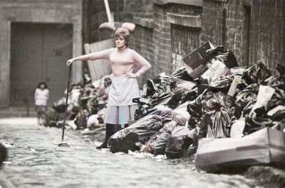 Nine Weeks of Rubbish piling up after a Strike by the Dustcart Drivers. Glasgow 17th March 1975
