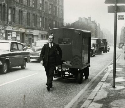 Postal Wagon on Maryhill Road Just past Eastpark Home Glasgow 1960s
