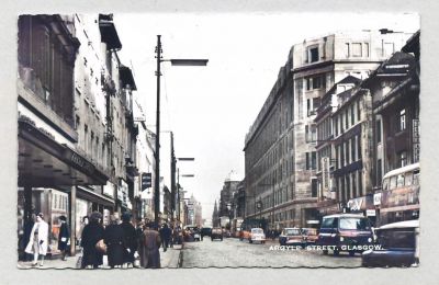 Postcard Argyle Street Glasgow 1964
