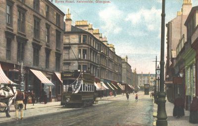 Postcard of Byres Road, Glasgow Postmarked 1910

