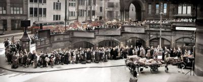 Queue At The Old St Enoch Station Glasgow 1943
