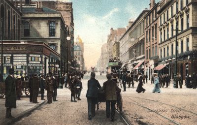 Sauchiehall Street, West from near Renfield St, Glasgow Early 1900s
