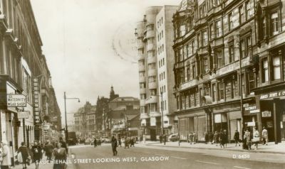 Sauchiehall Street, looking west towards Charing Cross, 1963.
