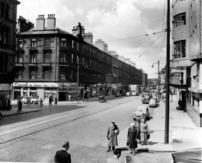Sauchiehall Street looking West, Beresford Building on the right. Glasgow, 1950

