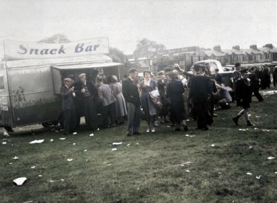 Snack bar at Scotstoun Showground, 1955
