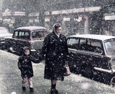 Snowy Blizzard in Buchanan Street, Glasgow 1962
