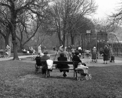Swing Park In The Botanic Gardens Glasgow Circa 1950s
