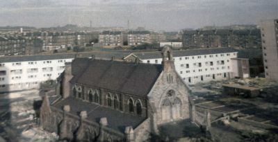 The Old Maryhill Army Barracks Church  Before Its Demolition During The Construction Of The Wyndford Housing Estate In Maryhill Glasgow 1963
