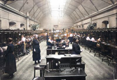 The Trunks section of the Glasgow Telephone Exchange Glasgow 1920s
