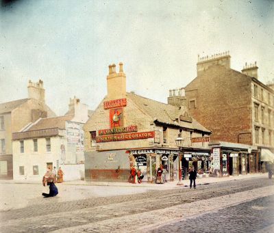 The corner of London Road and Abercrombie Street in Calton, Glasgow  1900
