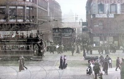 The intersection of Stockwell Street and Argyle Street looking south from Glassford Street Glasgow 1914
