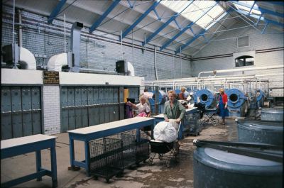 The last day of the last Steamie in Purdon Street  Partick, Glasgow  1982
