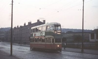 Tram On Maryhill Road Glasgow Circa 1961
