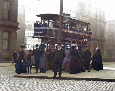 Tram Stop Heading For Cathcart, Glasgow  Circa  1905
