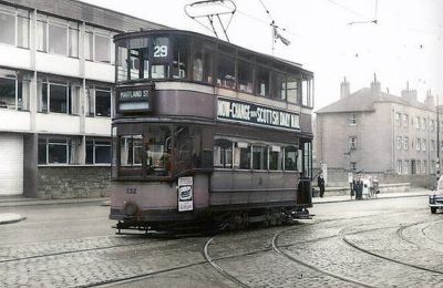 Tram on Maryhill Road, Glasgow  Late 1950s
