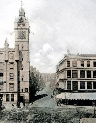 View of High Street from Tolbooth at Glasgow Cross Early 1900s
