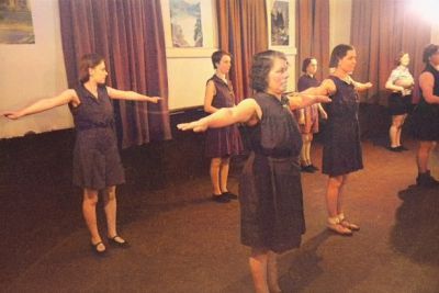 Women at a keep fit class held at a social club in Glasgow 1st April 1939
